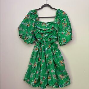 NWT A New Day Green‎ Floral Dress with cut outs